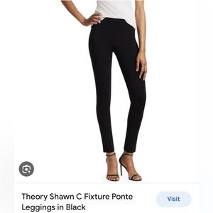 NWOT THEORY Shawn C Fixture Pointe Black Leggings Pants M